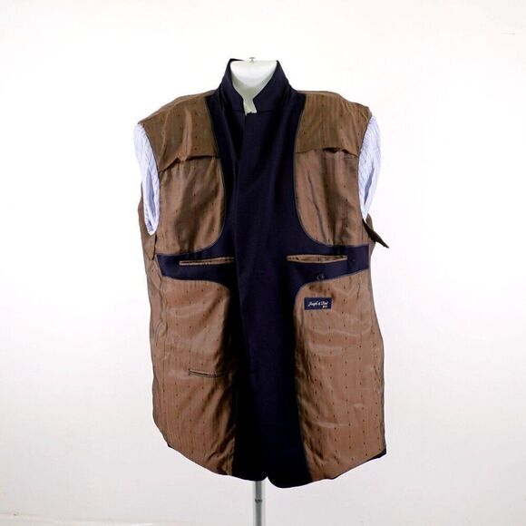 Joseph & Feiss Gold Blue Wool 48L Or Slim 50L 2‎ Button Suit Jacket / Blazer - Picture 11 of 13